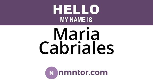 Maria Cabriales