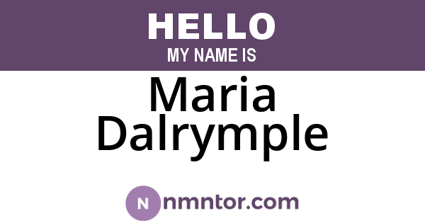 Maria Dalrymple