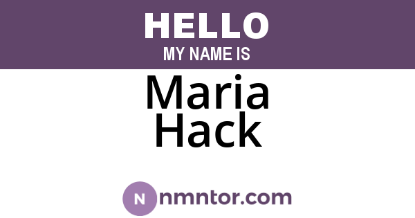 Maria Hack