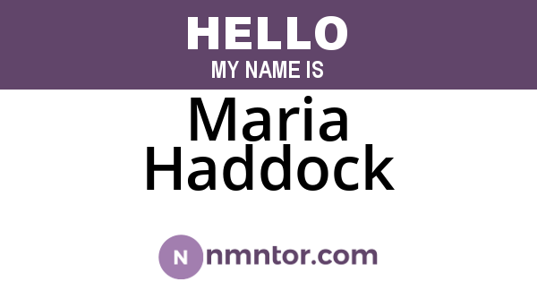 Maria Haddock
