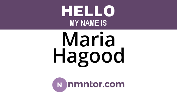 Maria Hagood