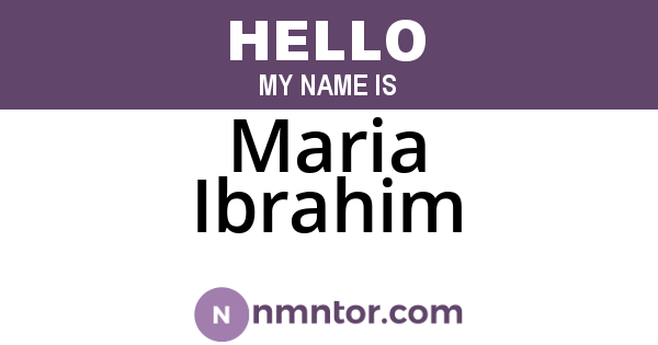 Maria Ibrahim