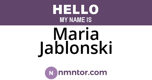 Maria Jablonski
