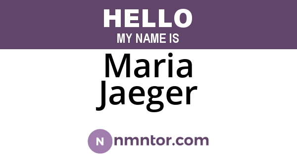 Maria Jaeger