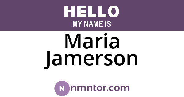 Maria Jamerson