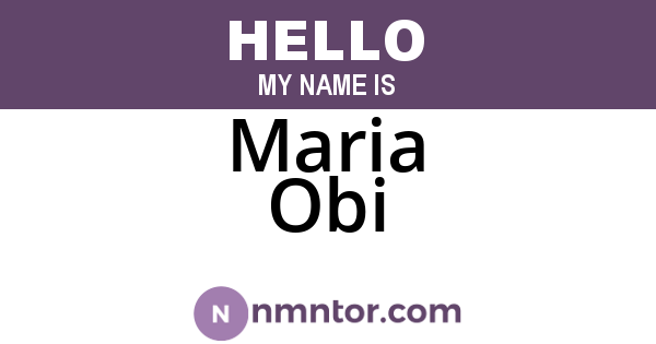 Maria Obi
