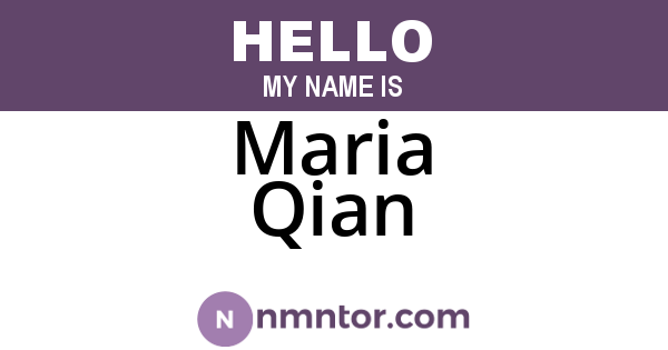 Maria Qian