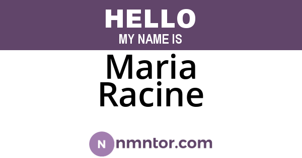 Maria Racine