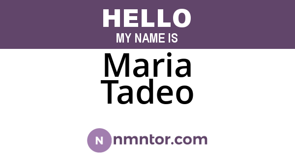 Maria Tadeo