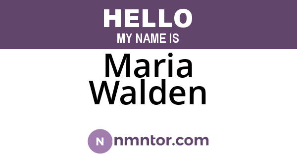 Maria Walden