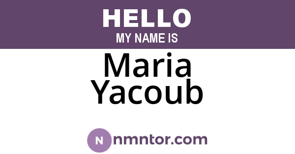 Maria Yacoub