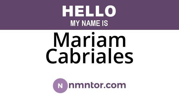 Mariam Cabriales