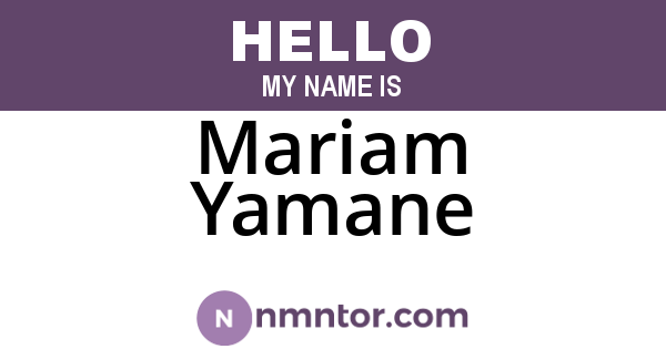 Mariam Yamane