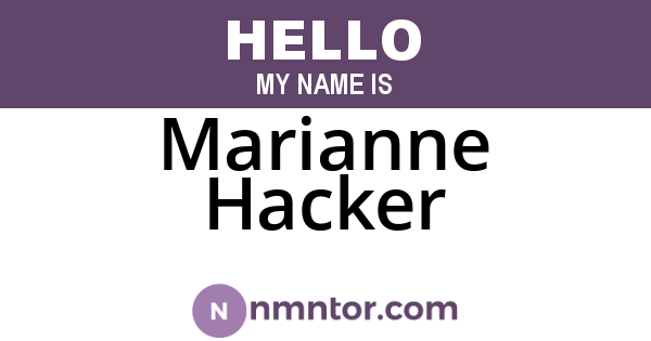 Marianne Hacker