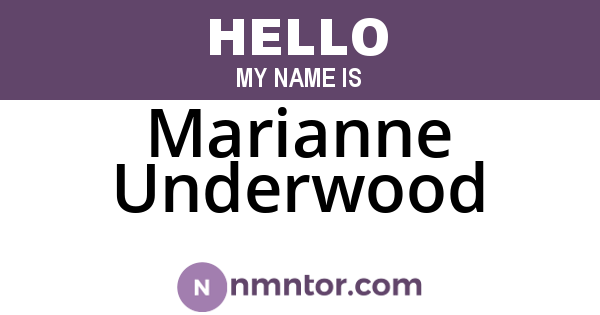 Marianne Underwood