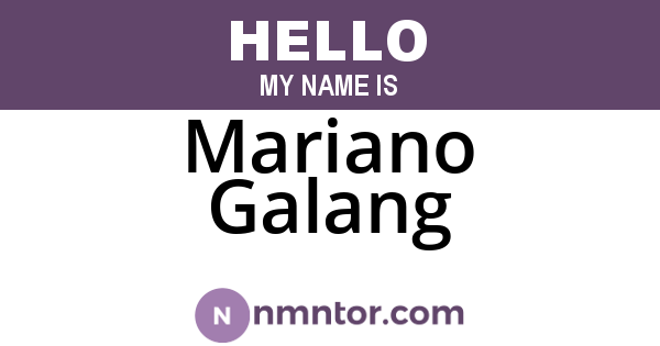 Mariano Galang