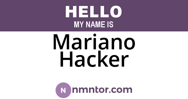 Mariano Hacker