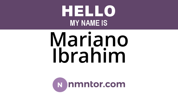 Mariano Ibrahim