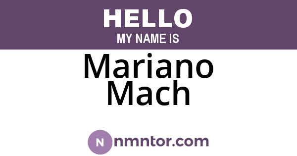 Mariano Mach