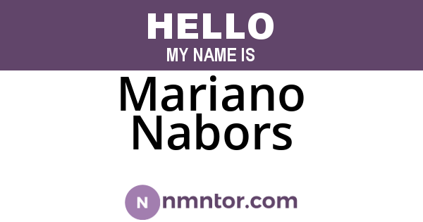 Mariano Nabors