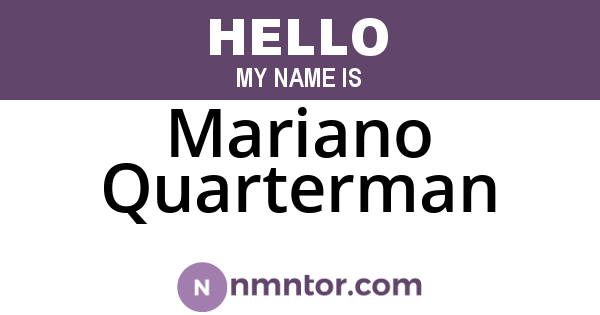 Mariano Quarterman