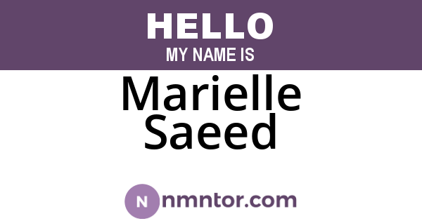 Marielle Saeed