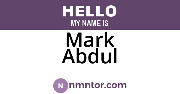 Mark Abdul