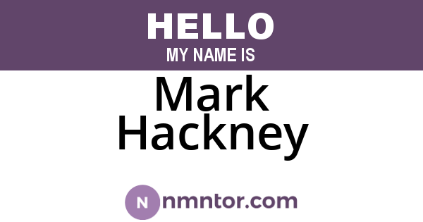 Mark Hackney