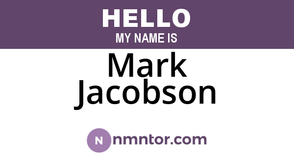 Mark Jacobson