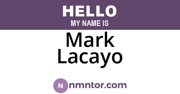 Mark Lacayo