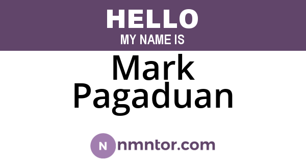 Mark Pagaduan