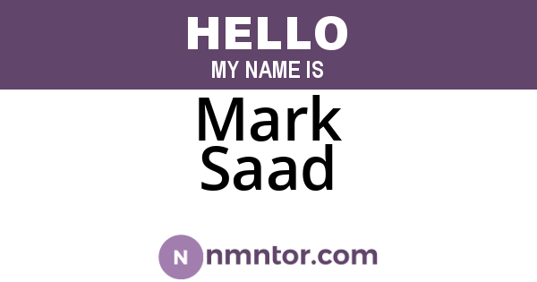 Mark Saad