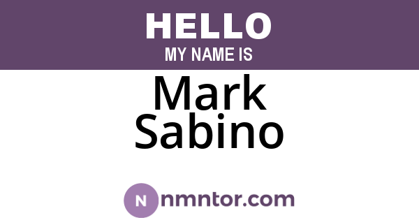 Mark Sabino