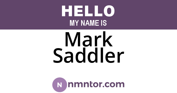 Mark Saddler
