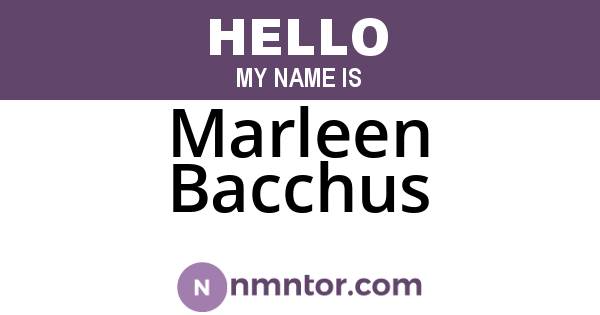Marleen Bacchus