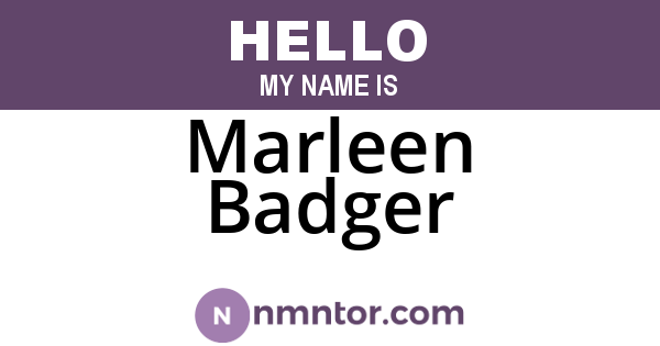 Marleen Badger