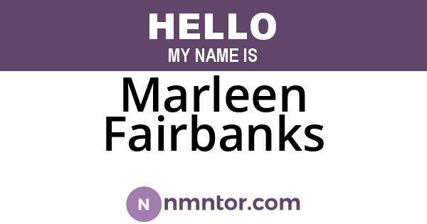 Marleen Fairbanks