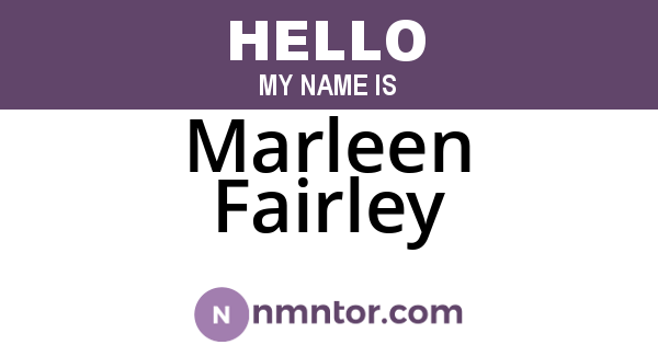 Marleen Fairley