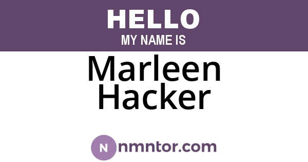 Marleen Hacker