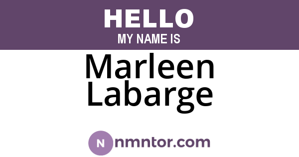 Marleen Labarge