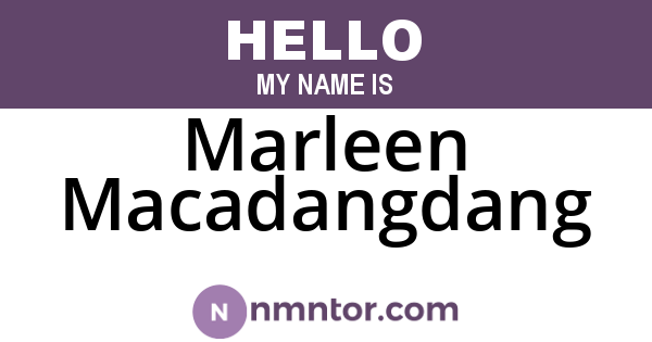Marleen Macadangdang