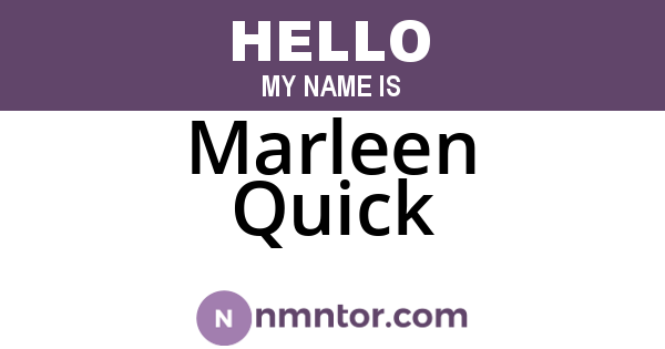Marleen Quick