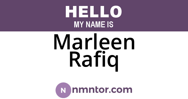 Marleen Rafiq