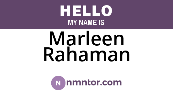 Marleen Rahaman
