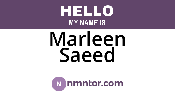 Marleen Saeed