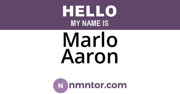 Marlo Aaron