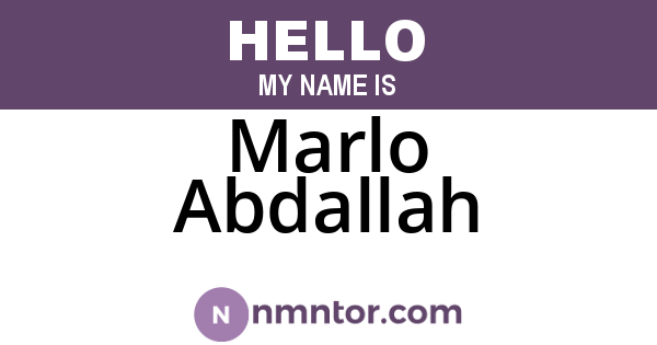 Marlo Abdallah