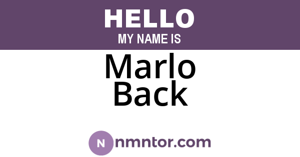 Marlo Back