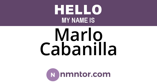 Marlo Cabanilla