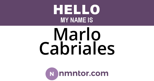 Marlo Cabriales